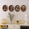 iLAND Miniature Dollhouse Accessories, 4 Dollhouse Picture Frames Set w/Printed Paintings (4 Dark Brass Oval Frames w/ 4 Pictures)