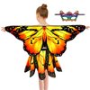 Sunlisky Kids Butterfly Wings Costume for Girls Fairy-Wings Toddler Dress Up Play Costumes Butterfly Skirt Set Mask Party Favors Gifts(Orange+skirt sets)
