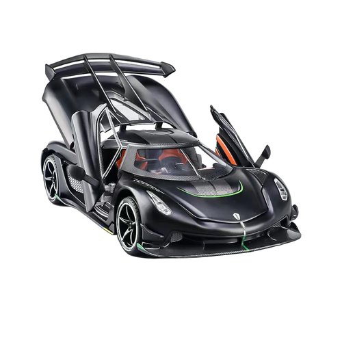Therina Toy Cars Model Koenigsegg Jesko 1/24 Black Alloy Collectibles Die-cast Vehicles with Sound and Light
