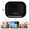 Metal Rolling Tray Small Size-7" 5.5" Black Rolling Tray Set for Women and Man, Dainty Storage Tray, Serving Tray, Decorative Tray, Organizer Tray (Black)
