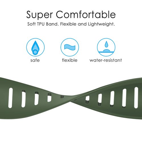 Fintie Watch Band Compatible with Suunto Core, Rubber Accessory Strap Replacement Wrist Sport Bands w/Metal Clasp Compatible with Suunto Core Smartwatch, Olive