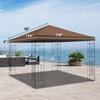 BenefitUSA Brown Single Tier Replacement 10'X10'Gazebo Canopy top Patio Pavilion Cover Sunshade plyester