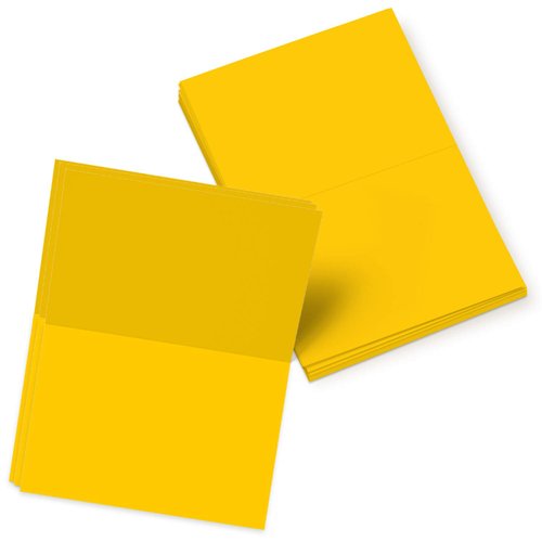 Christmas Gold Cards - Bright Color Folding Greeting Cards | 5” x 7” Inches When Folded in Half | 50 Sheets Per Pack | Gold