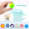 Ecoofor 24 Pieces Bouncy Balls 32mm Bounce Balls 6 Styles High Bouncing Balls Toys for Kids Party Favors Birthdays Gift Classroom