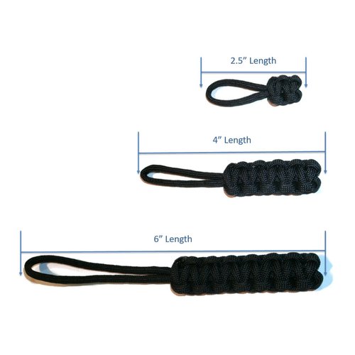 RedVex Zipper Pulls - Knife Lanyards - Equipment Lanyards - Paracord Cobra Style - Choose Your Color & Size (Qty 10) (Red, 2.5 inch)