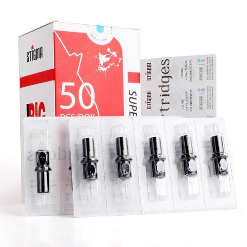 STIGMA Disposable Tattoo Cartridge Needles 50Pcs Assorted Sizes 5RS 9RS 5M1 7M1 9M1 11M1 5RM 7RM 9RM 11RM of Round Shader/Weaved Magnum/Round Magnum EN05-50KIT-D