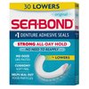 Sea Bond Secure Denture Adhesive Seals, Original Lowers, Zinc-Free, All-Day-Hold, Mess-Free, 30 Count (Pack of 1)