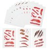 ROMROC 110PCS Fake Scars Halloween Temporary Tattoos 3D Temporary Makeup Kit Horror Zombie Wound Bloody Tattoos Fake Stitches Tattoos for Women Men Kids Halloween Party Pranks 15 Sheets (5A Size)