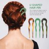 minkissy Hair Clip, 3 French Hair Pins for French Pin Updo, Tortoise Shell Hair Forks 2 Prong Bun Hair Sticks, Hair Pin for Wedding, Party and Daily Wear
