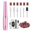 JIASHENG USB Electric Nail Drill, Nail Drill Portable Electric Nail File for Acrylic Gel Nails, Professional Nail Drill Kit Manicure and Pedicure Kit with Nail Drill Bits for Home and Salon Use, Pink