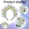 Bnsikun Disco Headband, Silver Vintage Disco Ball Headband,Retro Disco Headwear Women Girl for Halloween Christmas Party New Years Eve Party Accessory