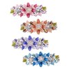 inSowni 4 Pack Glitter Sparkly Gems Crystal Rhinestones Flower Metal French Barrettes Floral Alligator Snap Hair Clips Accessories for Women Girls