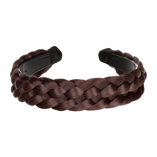 vowyore 5 Strands Headband Synthetic Hair Plaited Headband Braid Braided With Teeth Hair Band Accessories for Women Girl Width 2 Inch