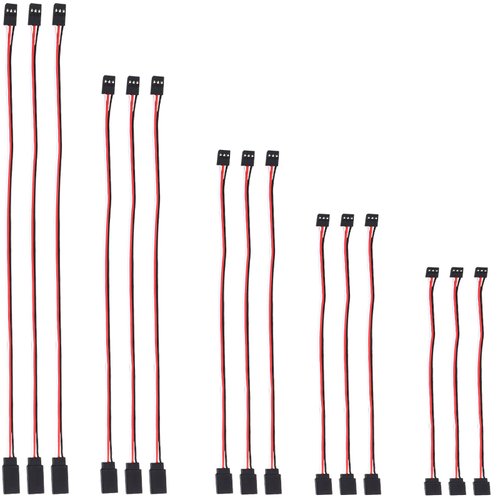 15 Pieces Servo Extension Cables Servo Extension Male to Female RC Servo Extension Cord Wire Cable Compatible with RC JR Futaba RC Car Airplanes (3.9 Inch,5.9 Inch,11.8 Inch,19.7 Inch,23.6 Inch)