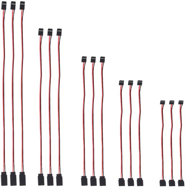 15 Pieces Servo Extension Cables Servo Extension Male to Female RC Servo Extension Cord Wire Cable Compatible with RC JR Futaba RC Car Airplanes (3.9 Inch,5.9 Inch,11.8 Inch,19.7 Inch,23.6 Inch)