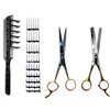 CombPal Scissor Clipper Over Comb Hair Cutting Tool - Barber Hair cutting kit - DIY Home Hair cutting Guide Comb Set (Jumbo Value-Pack, Black)