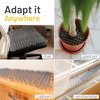 Cat Deterrent Scat Mat for Cats - 18 Pack Cat Spike Mat (Grey) 8 x 6 Inch with 1 Inch Spikes is A Perfect Cat Repellent Indoor & Outdoor for All Seasons. Includes 6 Garden Staples & 10 Zip Ties