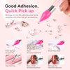 Eudaicful Rhinestone Picker Tool Kit: 2Pcs Rhinestone Picker, Dual-Ended Rhinestones Applicator Dotting Pen with 4 Upgraded Gem-Shape Wax Tips, Tweezer, Clay for DIY Nail Art Salon Home
