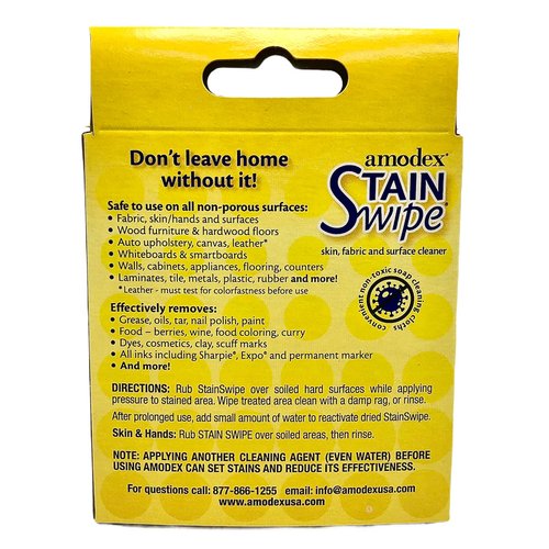 Amodex 10029 Stain Swipe Surface Cleaner Towelettes 10/Pkg, Оne Расk, None, Count