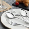 24 Pcs Forks and Spoons, Unokit Forks and Spoons Silverware Set, Food Grade Stainless Steel Silverware Set, 12 Dinner Spoons and 12 Dinner Forks, For Home/Kitchen, Mirror Polished and Dishwasher Safe