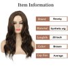 Beweig Long Curly Wavy Brown Wig for Women Middle Part Hair Replacement Wigs Synthetic Heat Resistant Fibers for Daily Use,20"