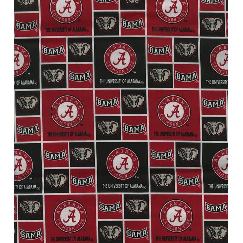 Cotton University of Alabama Crimson Tide College Team Sports Cotton Fabric Print By the Yard