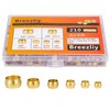 Breezliy 210PCS Tube OD（1/8" 3/16" 1/4" 5/16" 3/8" 1/2") Brass Compression Sleeves Ferrules,6 Sizes Brass Compression Fitting Assortment Kit