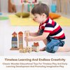 CHILDLIKE BEHAVIOR Hardwood Blocks for Kids - Wooden Building Blocks Set - Wood Blocks for Toddlers 1-3 - Montessori Toy Gift - Children Stacking Block Set - Wooden Blocks for Toddlers