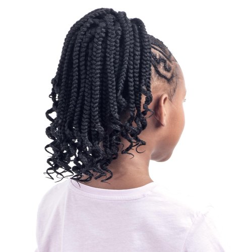 Shake-N-Go Drawstring Ponytail For Kids Box Braid With Curls (OFF BLACK 1B)