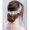 Anglacesmade Bridal Headband Leaves and Flower Hair Vine Crystal Tiara Crown for Wedding Hair Accessories for Women and Girls (Gold)