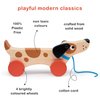Mentari Toys - Puppy on Wheels - Walk-A-Long Wooden Dog Pull Toy for Toddlers - Natural Wood Toy with Pull Chord, 4 Wheels, Rotating Ears - Enhances Motor Skills - Fosters Imaginative Play - Age 18M+