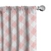 Lunarable Pink Gingham Window Curtains, Print of Diamond Shapes Geometric Elements in Soft Rosy Tones, Lightweight Decor 2-Panel Set with Rod Pocket, Pair of - 28" x 84", Blush Pale Salmon