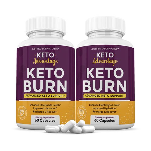 (2 Pack) Keto Advantage Keto Burn Pills 1275MG New & Improved Formula Contains Apple Cider Vinegar Extra Virgin Olive Oil Powder Green Tea Leaf 120 Capsules
