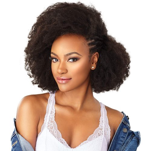 Sensationnel Human Hair Clip On Weave Curls Kinks & Co 4C Clique (14", NATURAL)