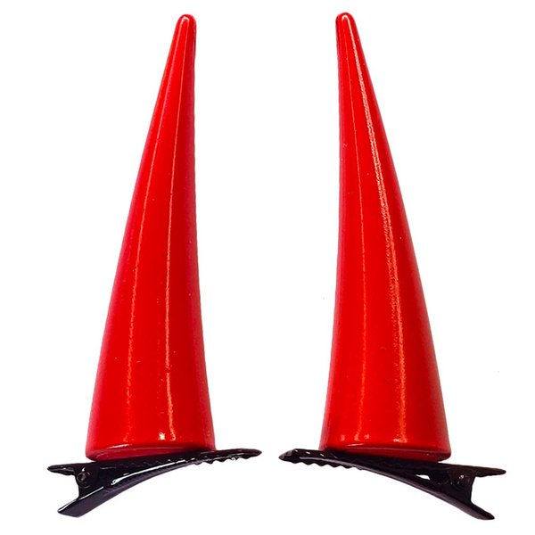 Anime Power Horns Hair Clips Devil Horn PVC Cosplay Props Red PVC Headwear Barrettes Unisex Hair Accessory Halloween