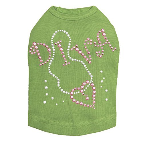 Diva with Necklace Dog Shirt L LIME GREEN