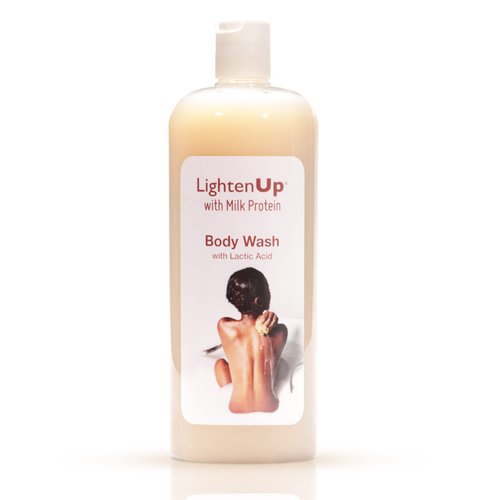 LightenUp Lactic Acid Body Wash - 33.8 Fl oz / 1000 ml - Exfoliating Shower Gel, with Shea Butter and Coconut Oil, For All Skin Types