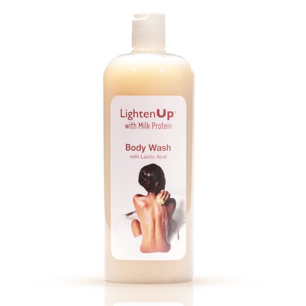LightenUp Lactic Acid Body Wash - 33.8 Fl oz / 1000 ml - Exfoliating Shower Gel, with Shea Butter and Coconut Oil, For All Skin Types