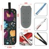 Beautyflier 2 Pieces Flat Iron Cover Sleeve, Canvas Heat-Resistant Flat Iron Hair Straightener Holder Pouch, Hair Straightener Travel Cover for Travel, Gym, or Home (13.5IN, Purple Flower)