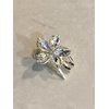 Generic Small mini gold metal ab crystal flower alligator hair claw clip