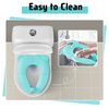 Maliton Travel Potty Seat for Toddler & Kid, Portable Potty Seat with Storage Bag, Foldable Potty Seat for Toddler Travel, Non-Slip Potty Training Toilet Seat Cover wth Splash Guard (Aqua Green)