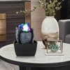 WICHEMI Indoor Fountain Tabletop Fountain Mini Waterfall Fountains Relaxation Water Feature Feng Shui Zen Meditation Desktop Fountain with Rolling Ball for Home Office Indoor Spaces Decor (Style 3)