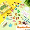 Relaxweex 18 Pcs DIY Wooden Magnets Painting Kit, Forest Animals Arts and Crafts Supplies Painting Craft Activities Kit for Family Crafts Gifts Birthday Christmas Basket Stuffers Party Favors