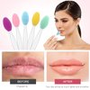 5 Pcs Lip Brush Tool Lip Scrub Brush Double-Sided Silicone Lip Exfoliator Brush Lip Scrubber Tool for Dark Lips