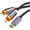 TIEDXIOY USB C to RCA Audio Cable, RCA Aux Audio Cord for i-Pad, Hi-Fi Sound RCA Stereo Connector for Car Stereo, Phone, Tablet, Home Theater, Amplifier, DVD, Speaker - 4FT