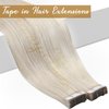 Sunny Hair Blonde Tape in Hair Extensions Human Hair Platinum Blonde Human Hair Tape ins Extensions Real Hair Blonde Tape in Natural Hair Extensions for White Women 50g 20pcs 22inch