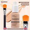 Glamza Phoera Foundation Set with Makeup Brush - Matte Cream Foundation Kit with 103 (Warm Peach) Shade & Applicator - Full Coverage Concealer - 24hr Oil Control - 30ml