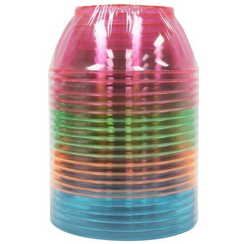 Tiger Chef Neon Assorted Party Plates, 8-Pack 6-ounce Hard Plastic Plates, Assorted Neon Colors Pink, Blue, Green and Orange