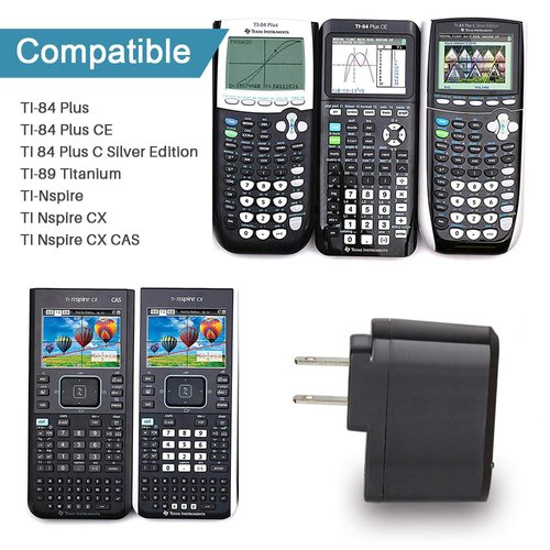 [UL Listed] AC Power Charger Adapter for Texas Instruments TI-84 Plus CE Graphing Calculator, 5Ft Data Cable for TI-Nspire CX/TI-Nspire CX CAS/TI 84 Plus C Silver Edition Calculator