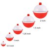 Coopay Fishing Bobbers 30Pcs-50Pcs/Lot Hard ABS Fishing Floats Set Snap on Float Red/White Bobbers Push Button Round Buoy Floats Fishing Tackle Accessories (1inch-50pcs)